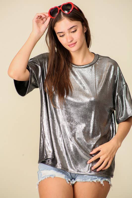 Metallic Oversized Tee