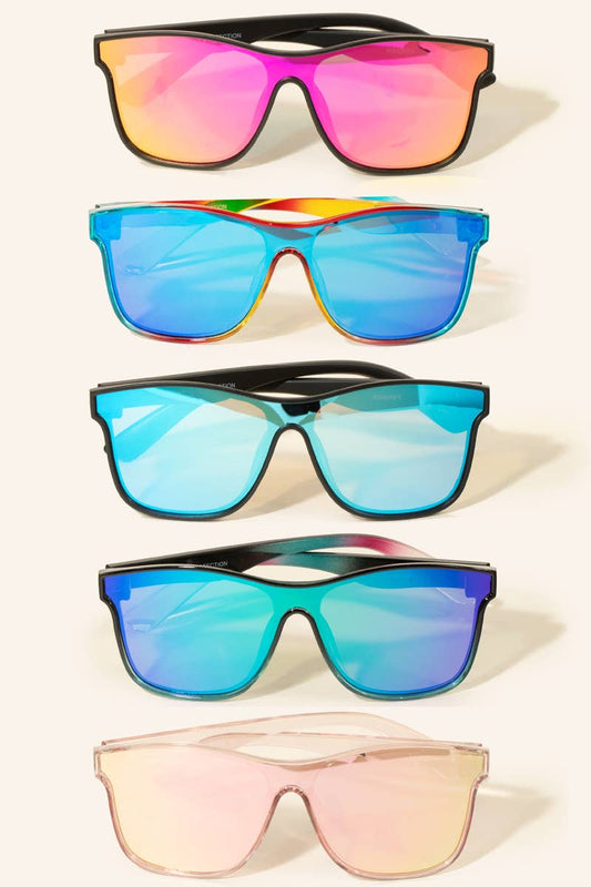 Multi Color Acetate Shield Sunglasses