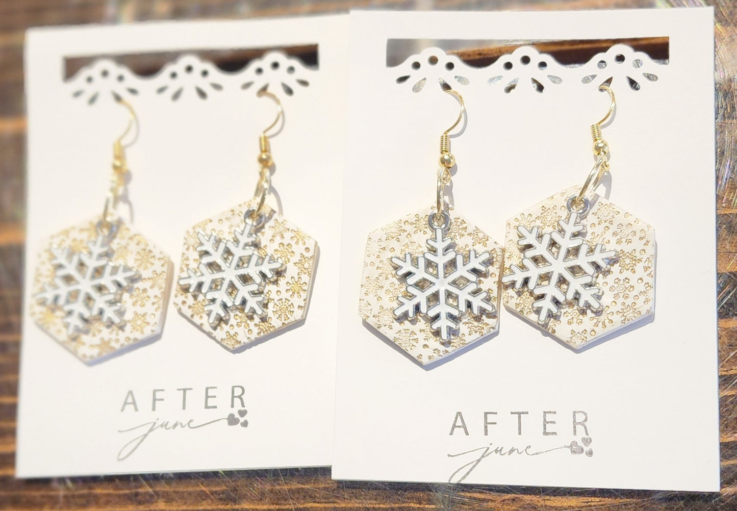 Gold Charmed Snowflake Earrings