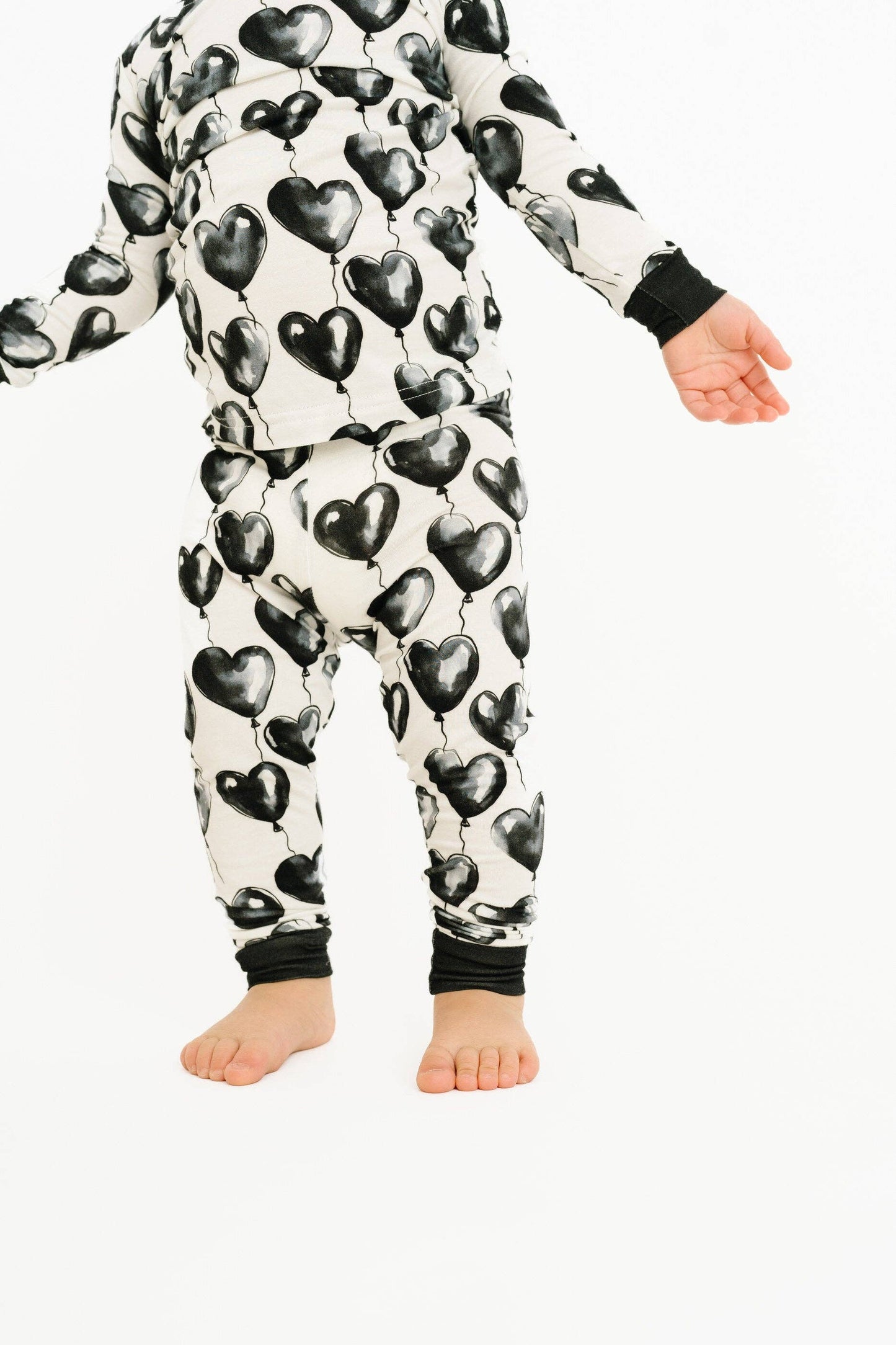 Black Heart Balloons Bamboo Jammies