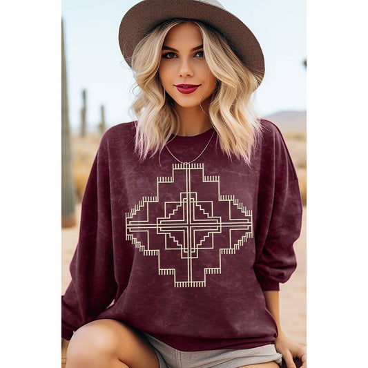 AZTEC PUFF MINERAL GRAPHIC SWEATWHIRTS