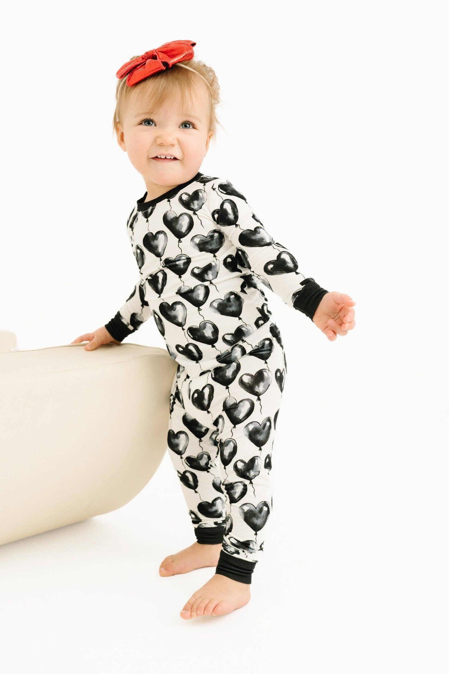 Black Heart Balloons Bamboo Jammies