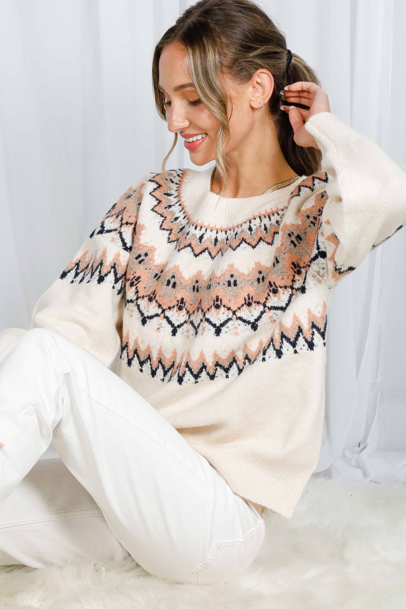 Isle Design Pullover Knitted Sweater