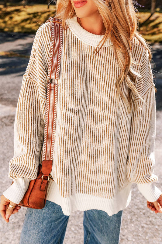 Striped Contrast Loose Sweater