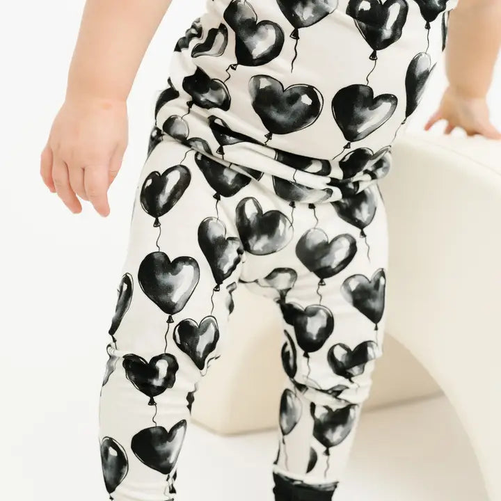 Black Heart Balloons Bamboo Jammies