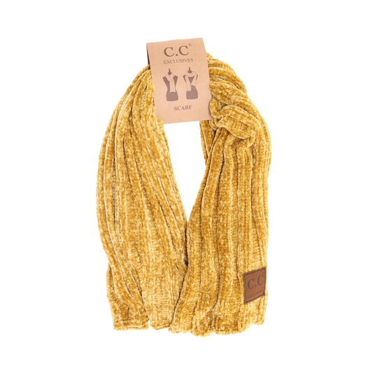 Solid Ribbed Chenille Scarf