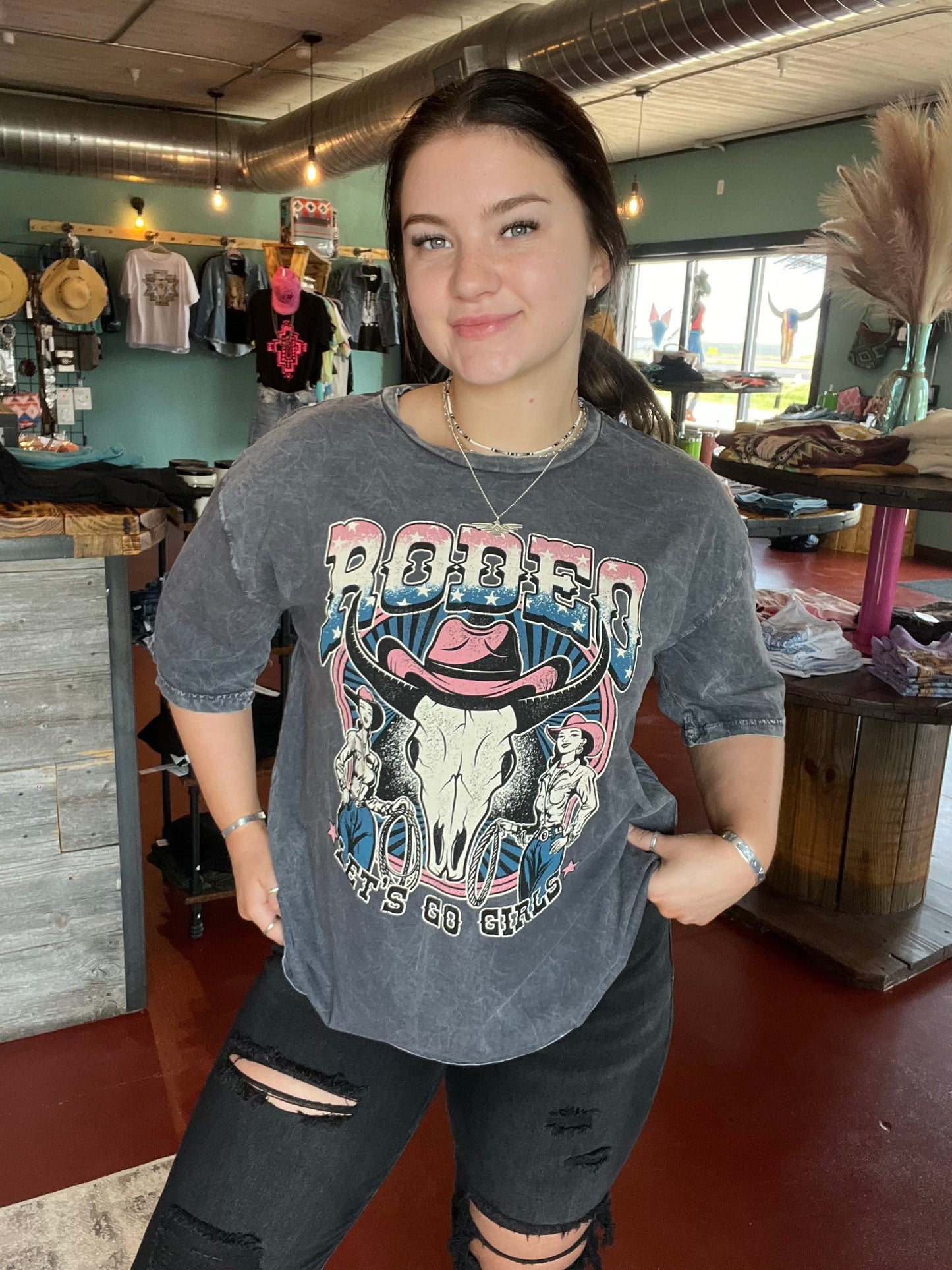 Oversized Rodeo Lets Go Girls Tee