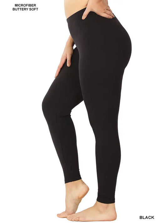 Plus Premium Microfiber Full Length Leggings