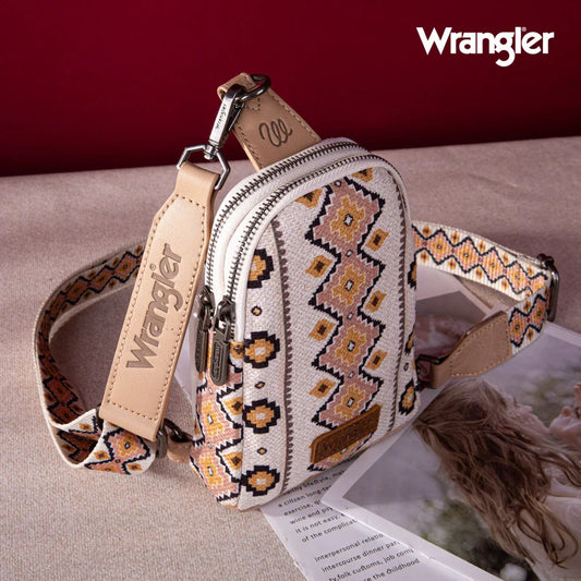 Wrangler Aztec Print Crossbody Sling Chest Bag