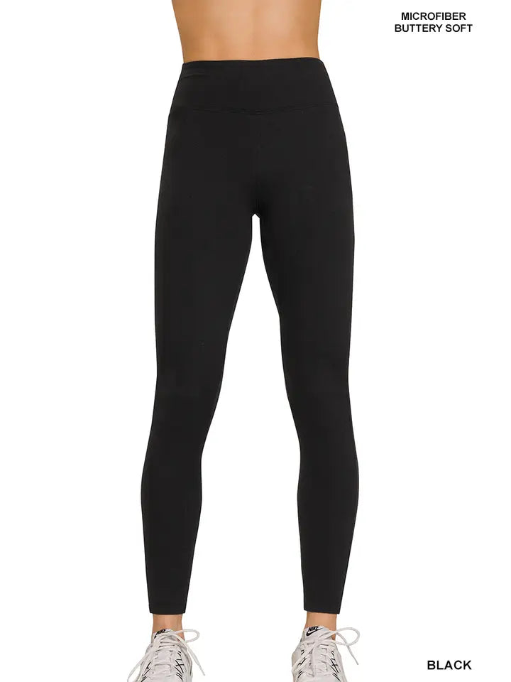 Microfiber Soft Waistband Full Length Leggings