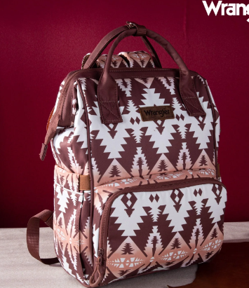 Wrangler Southwestern Pattern Dual Sided Print Multi-Function Backpack