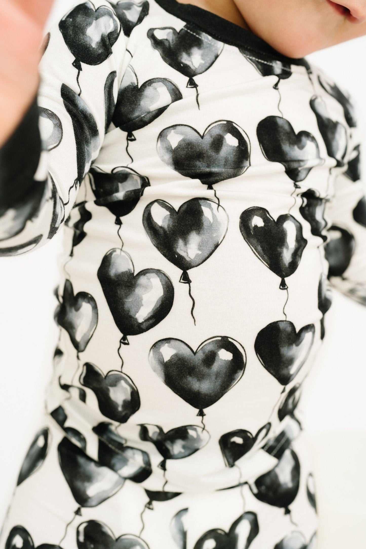 Black Heart Balloons Bamboo Jammies