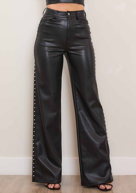 Vegan Leather Pants Pearl