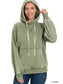 Acid wash fleece hoodie with pockets