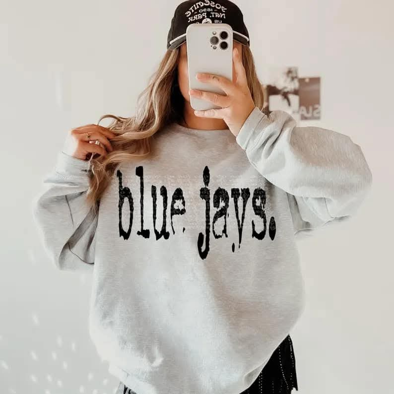 Typography Blue Jay Crewneck