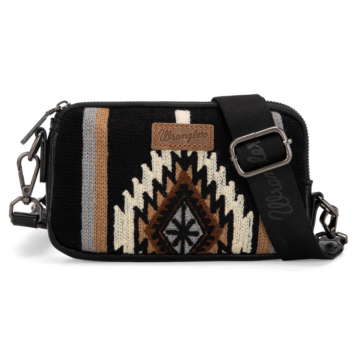 Wrangler Southwestern Knitted Mini Crossbody/Wallet - Black