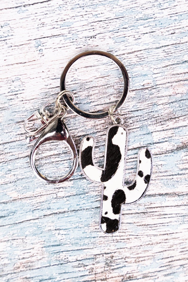 Spring City Cow Cactus Keychain