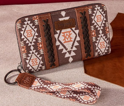 Wrangler Southwestern Pattern Canvas Wallet