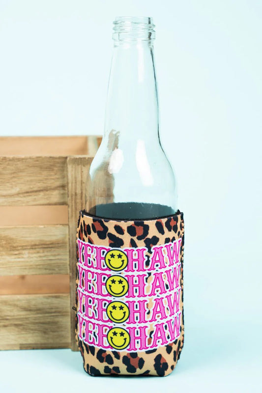 YeeHaw Smiles Leopard Koozie