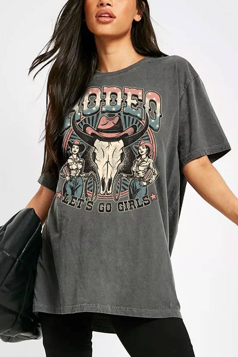Oversized Rodeo Lets Go Girls Tee